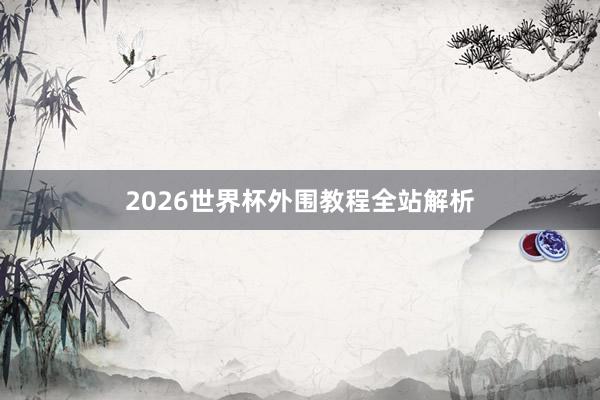 2026世界杯外围教程全站解析