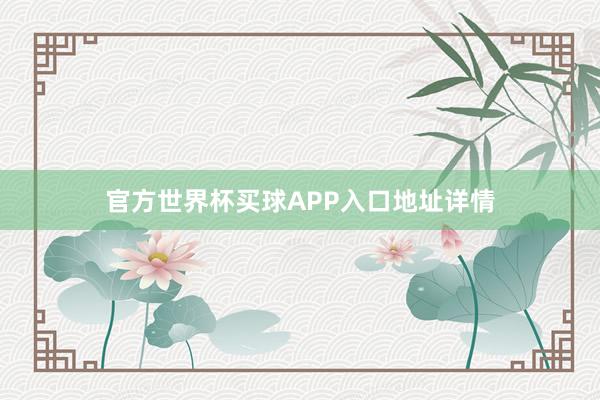 官方世界杯买球APP入口地址详情